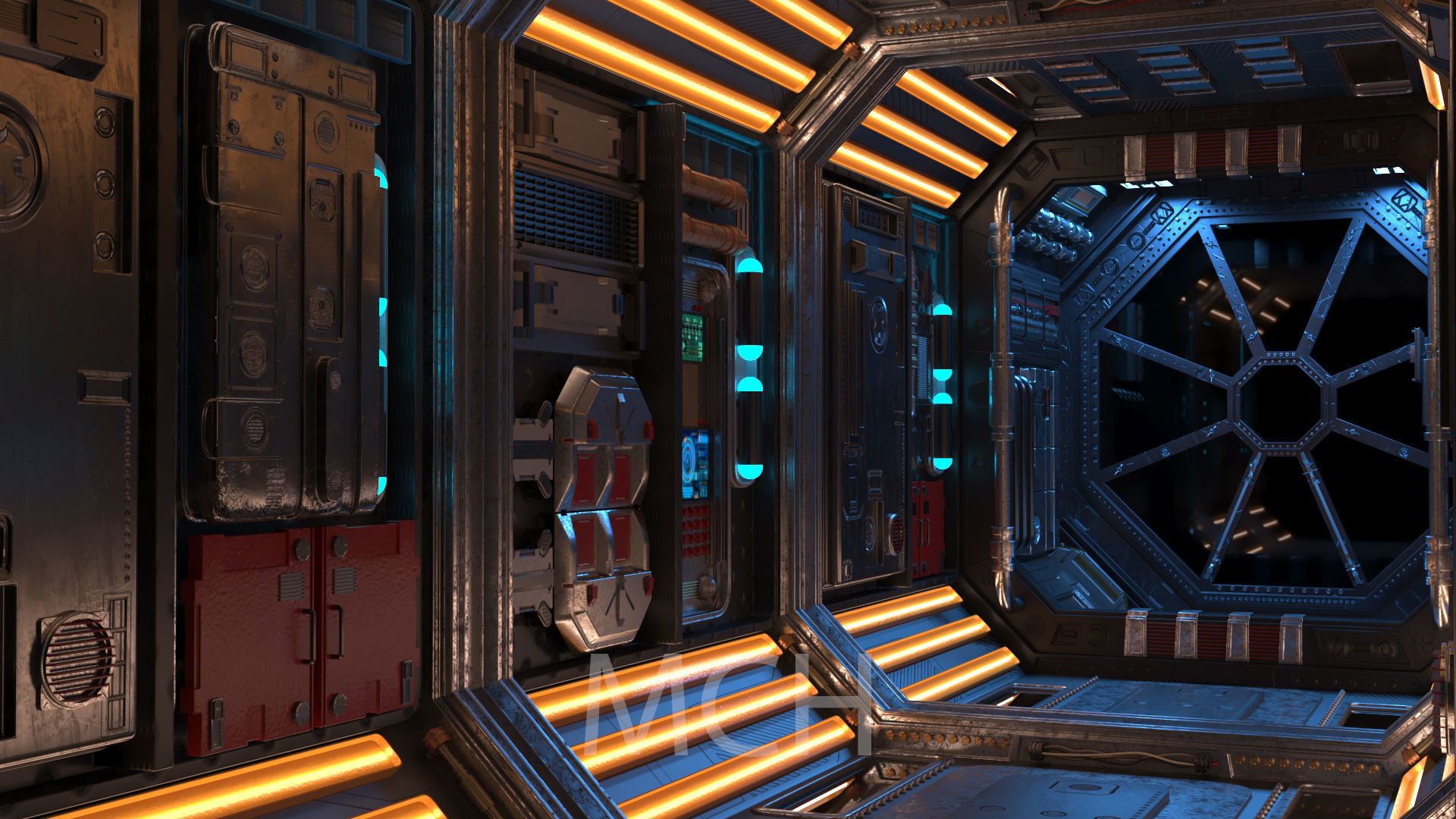 Scifi Corridor  3D model_2