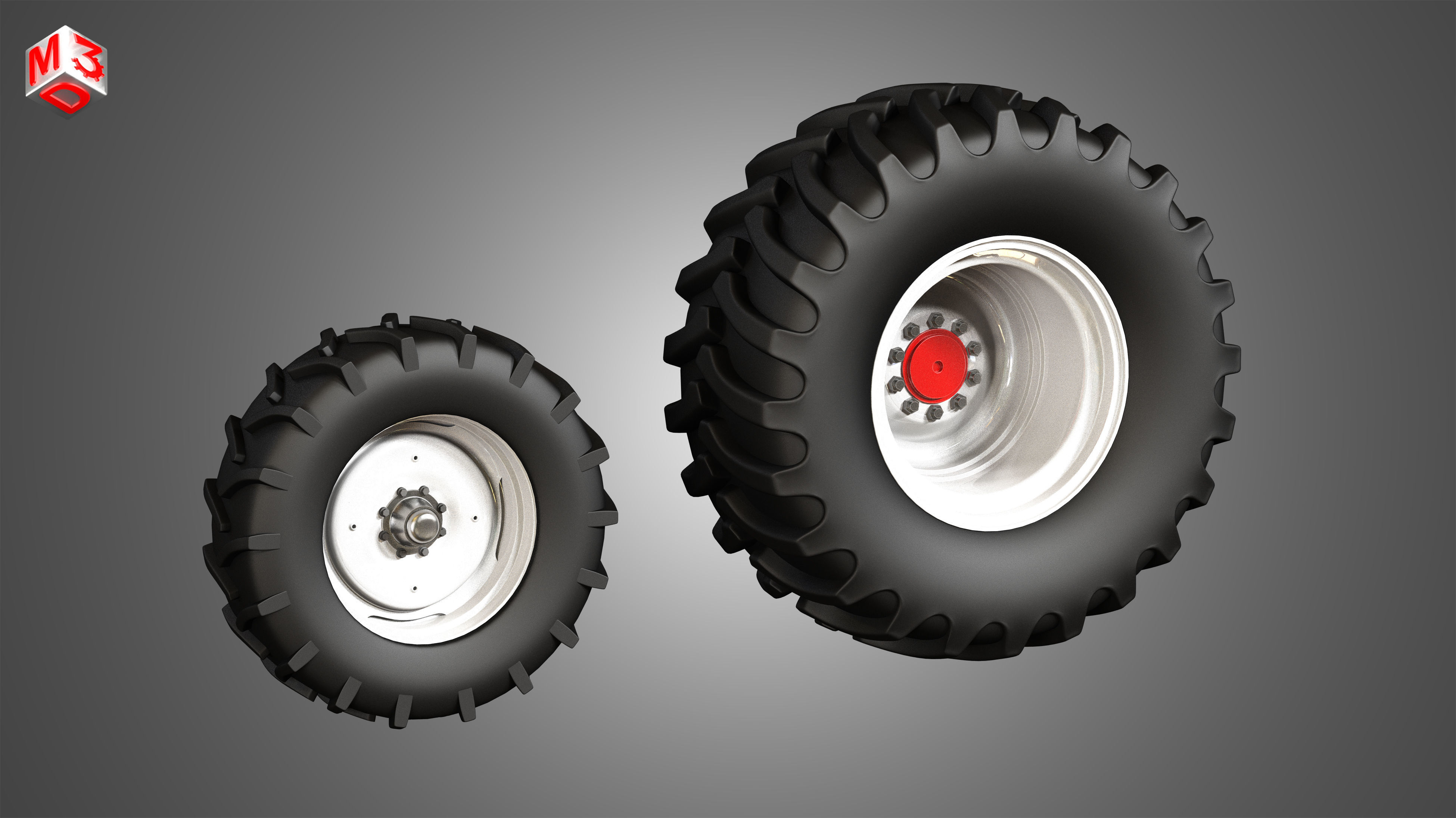 Combine Vehicle Twin Tires 3D model_3