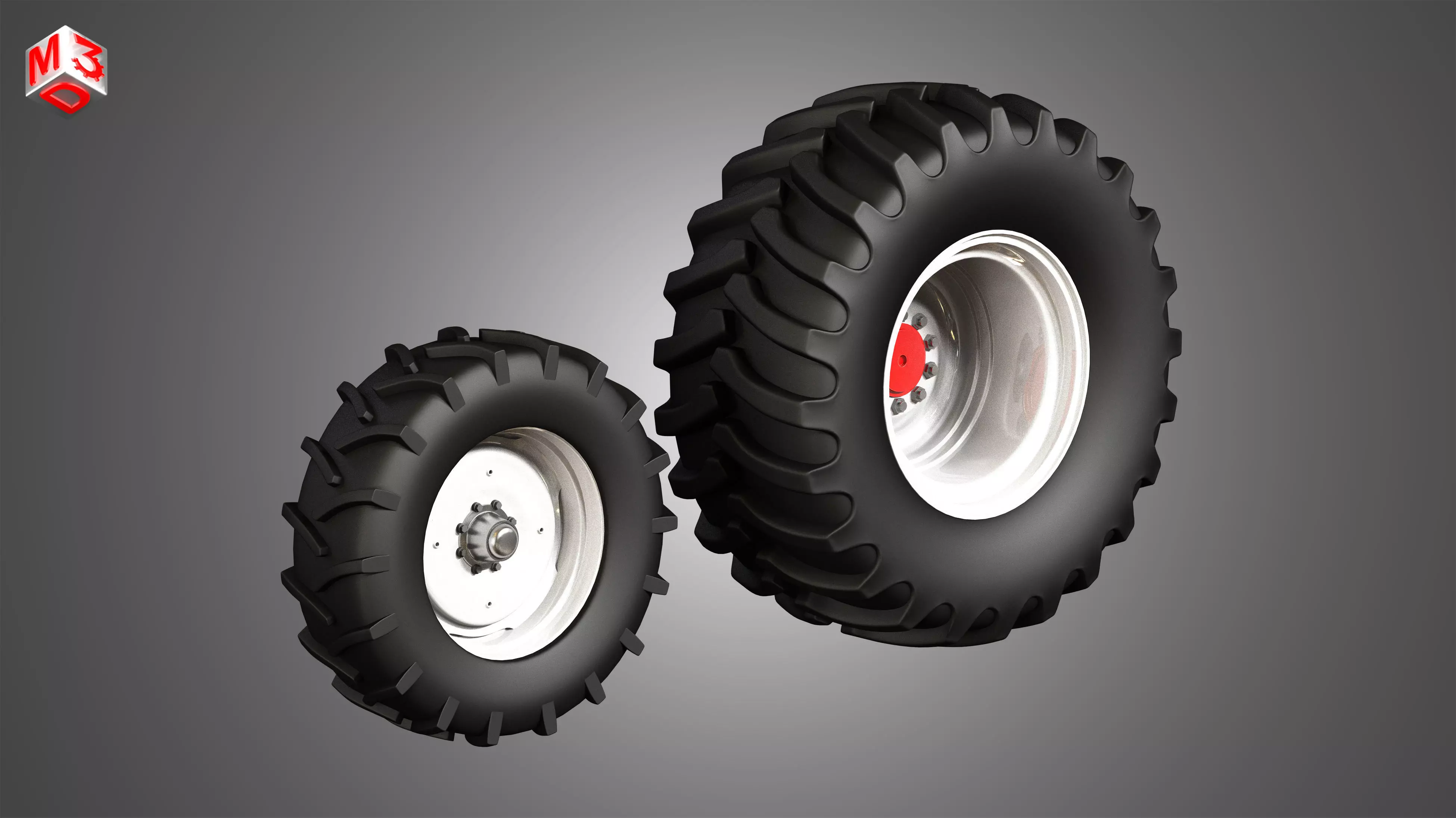 Combine Vehicle Twin Tires 3D model_0