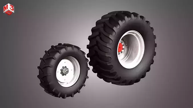 Combine Vehicle Twin Tires 3D model