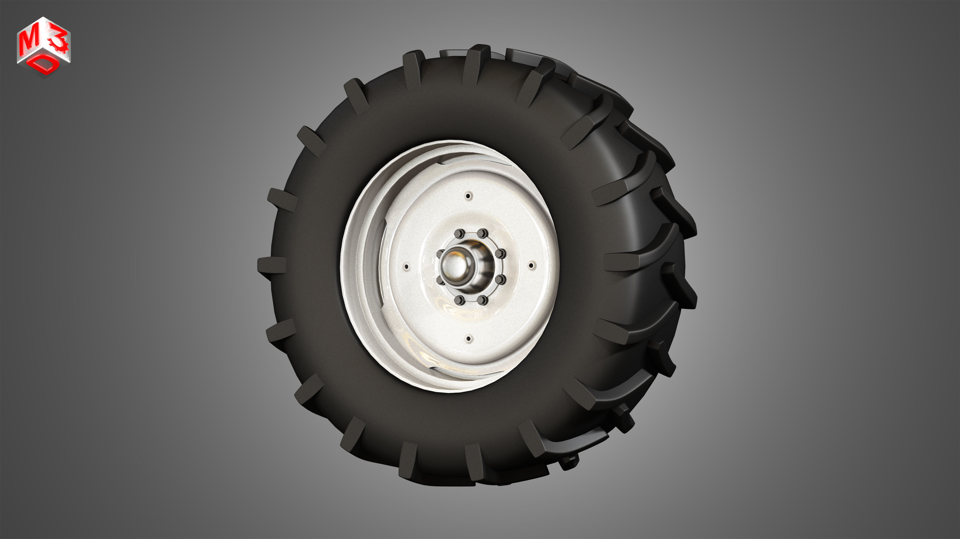 Combine Vehicle Twin Tires 3D model_9
