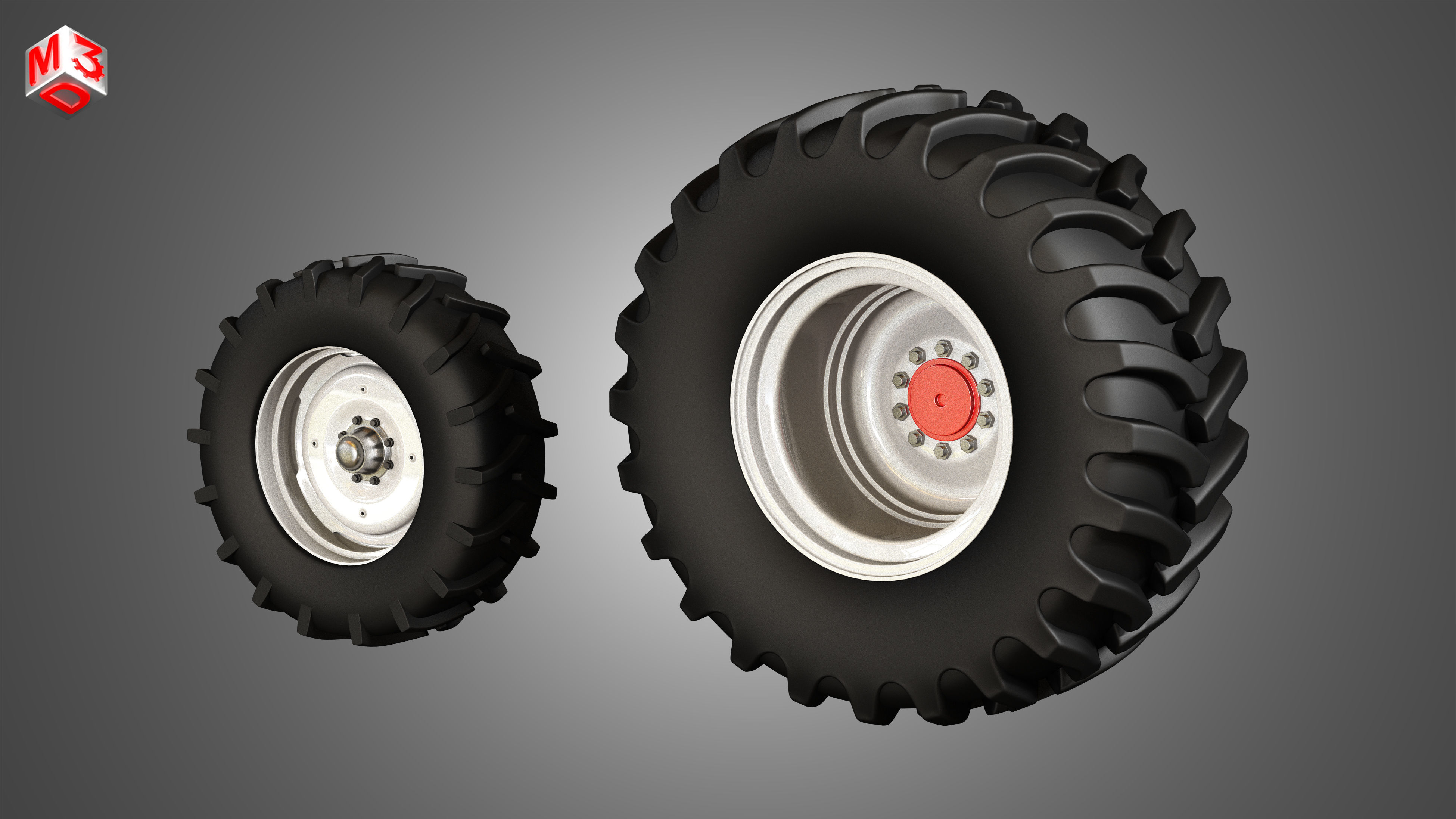 Combine Vehicle Twin Tires 3D model_2