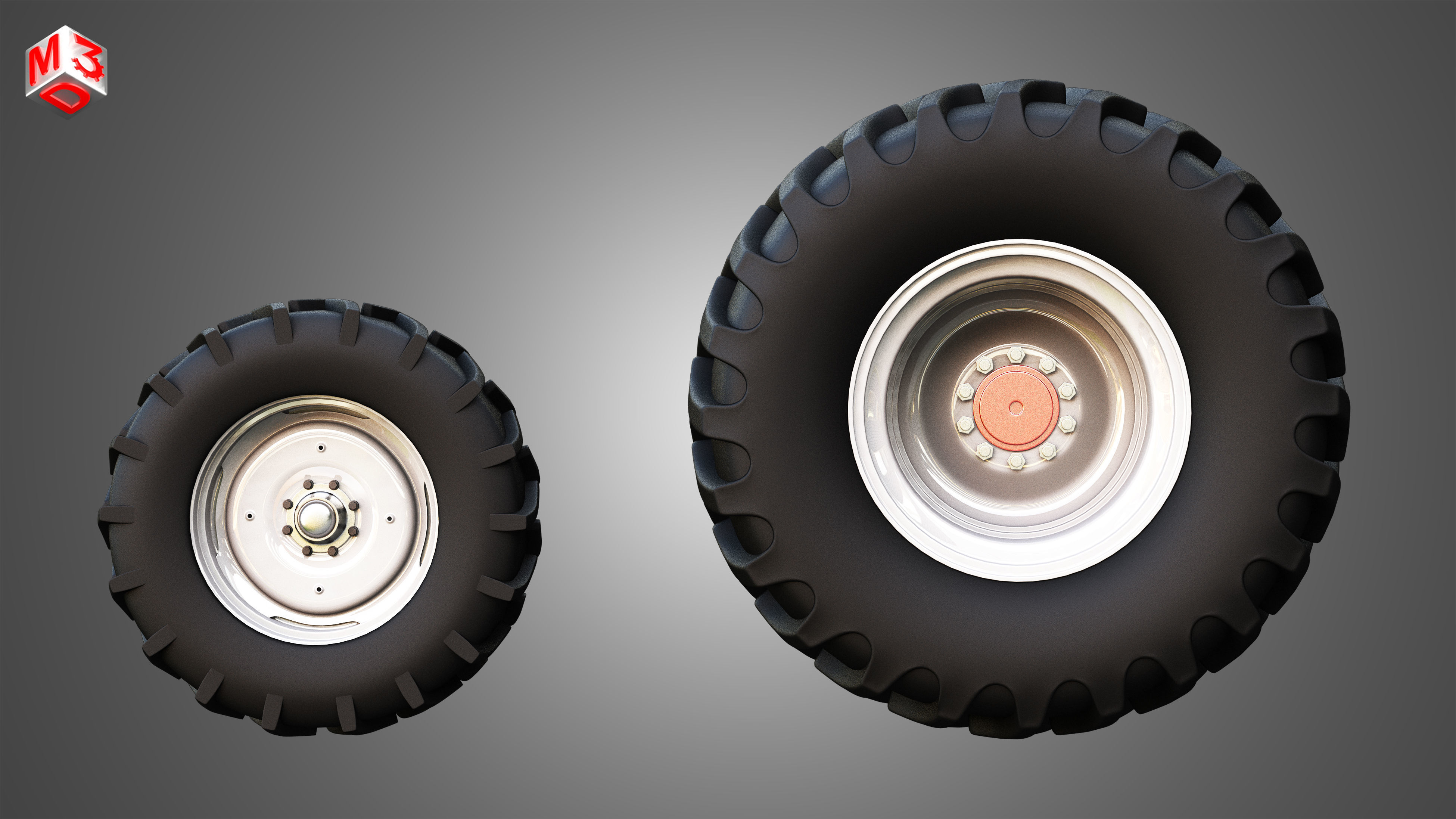 Combine Vehicle Twin Tires 3D model_4