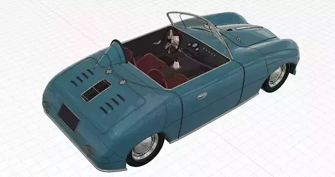 Porsche 356 Speedster Low-poly 3D model