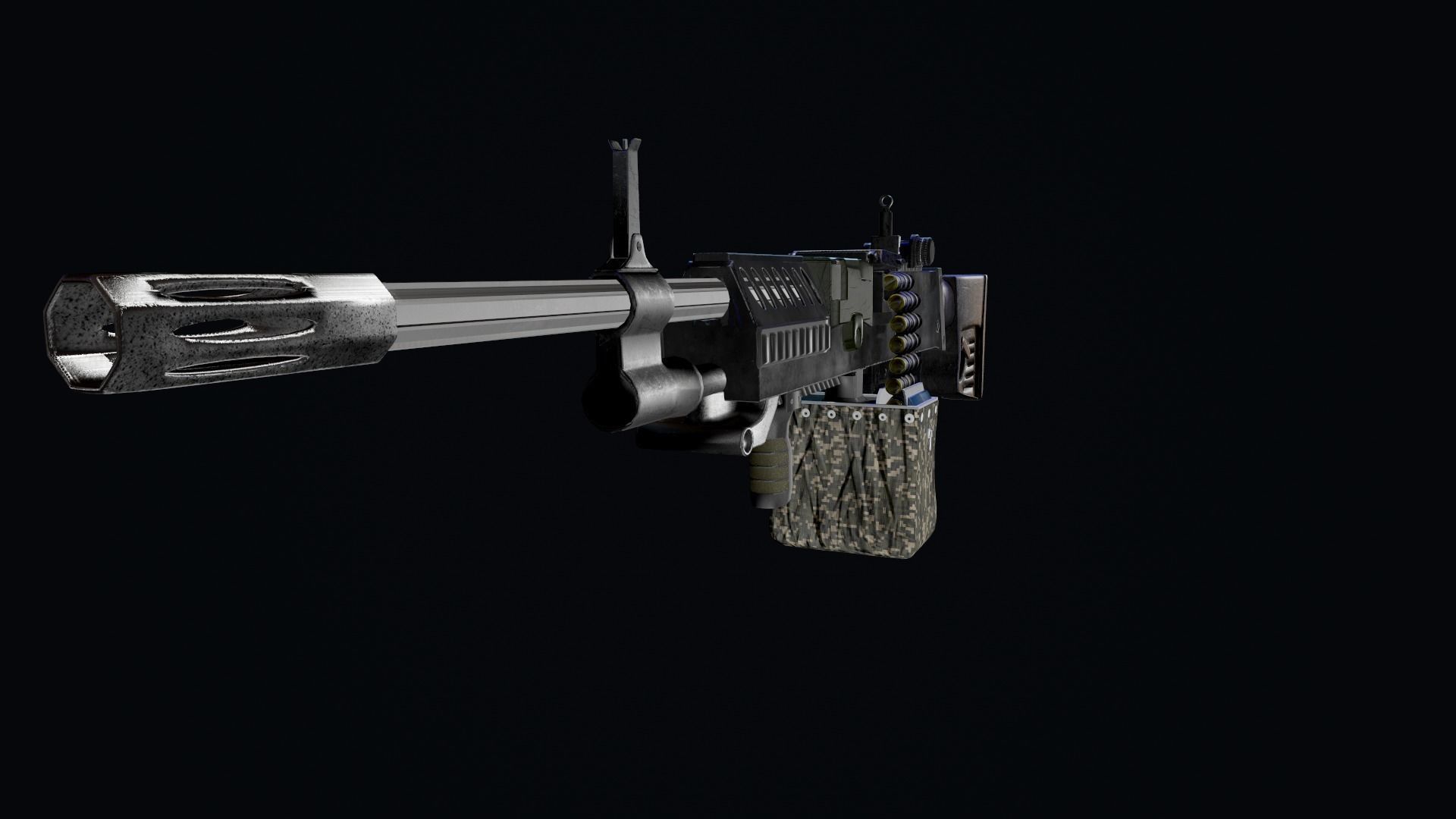 LSAT light machine gun  3D model_2