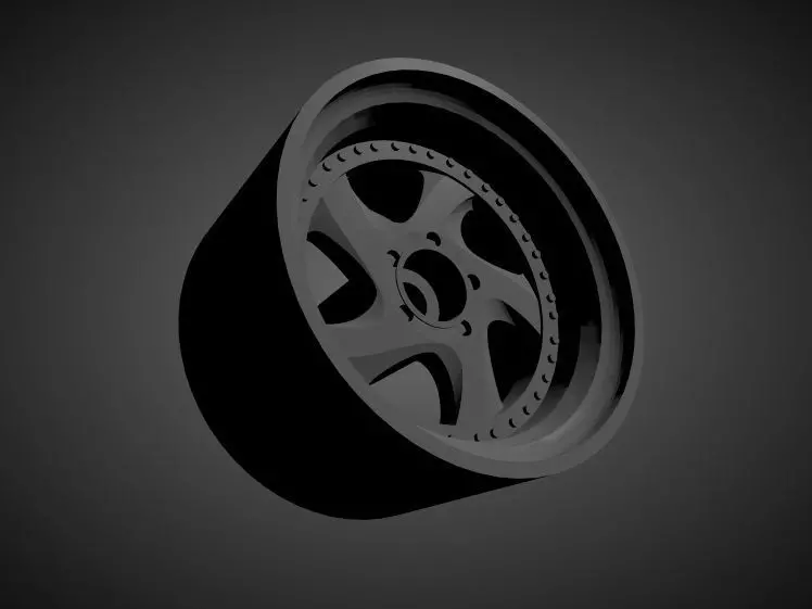 Porsche Turbo Twist rims with brakes and tires for Hot Wheels 3D print model_0