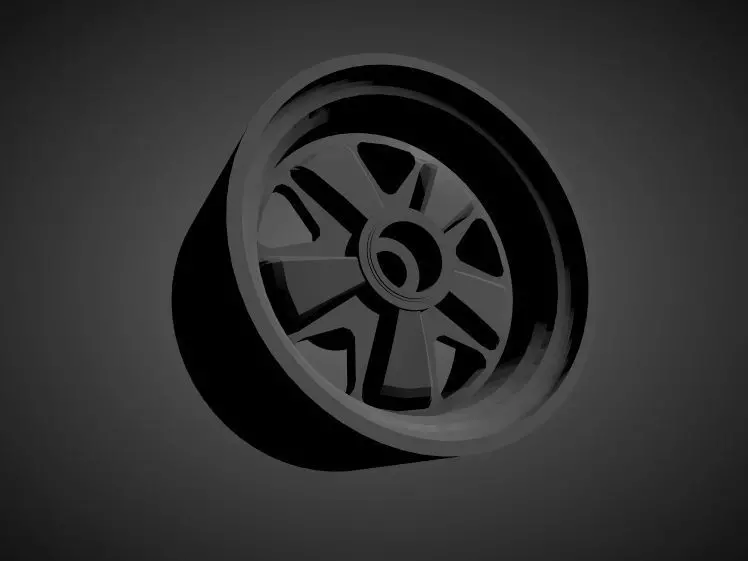 Porsche Fuchs rims with tires for Hot Wheels 3D print model_0