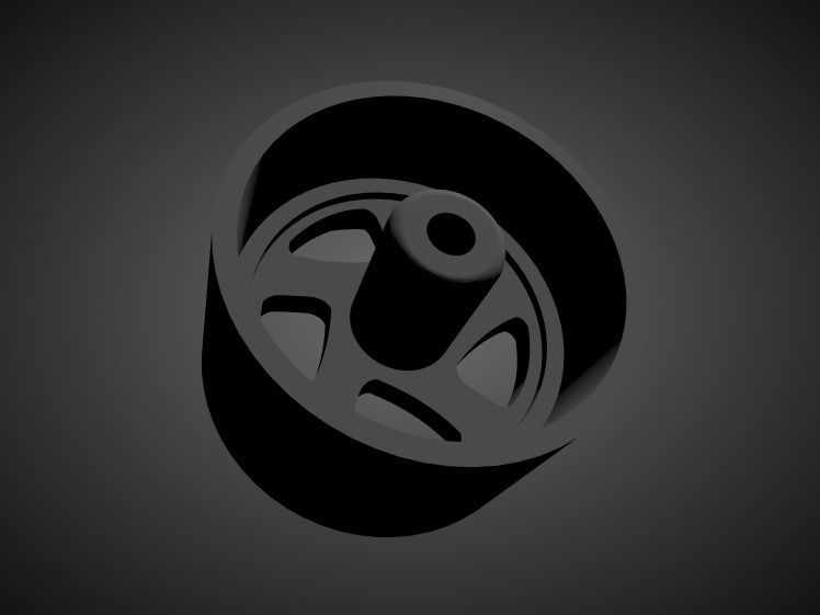 JNC 034 rims with brakes and tires for Hot Wheels 3D print model_1