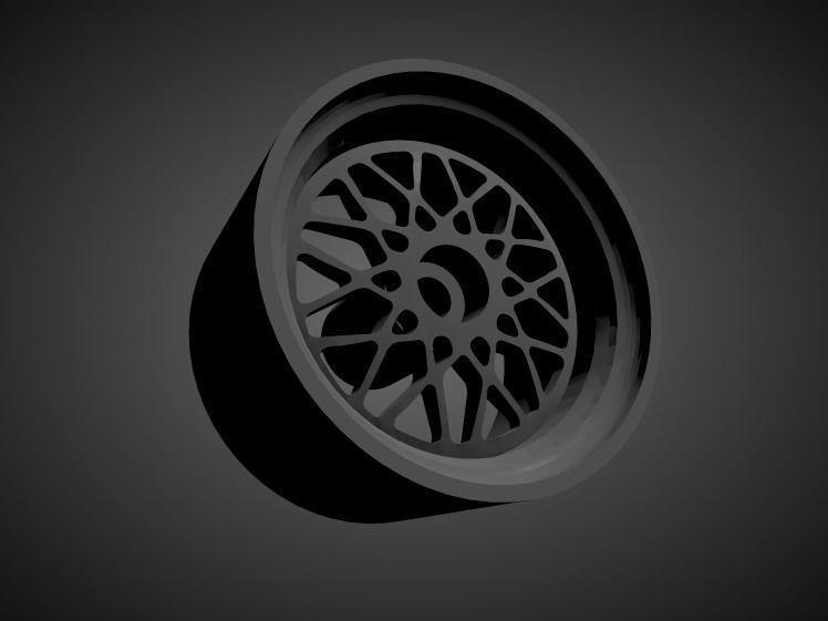 JNC 016 rims with brakes and tires for Hot Wheels 3D print model_0