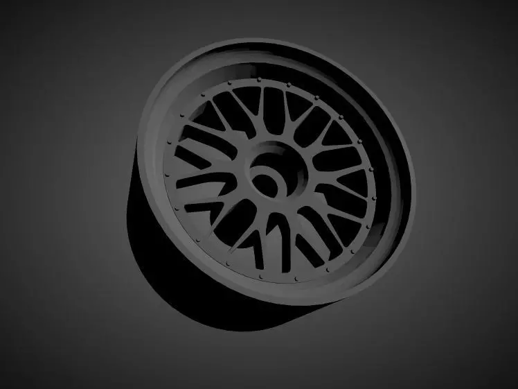 BBS LM rims with brakes and tires for Hot Wheels 3D print model_0