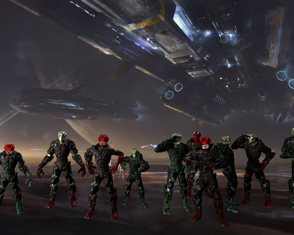 AlienSoldiers group of aliens Low-poly 3D model_6