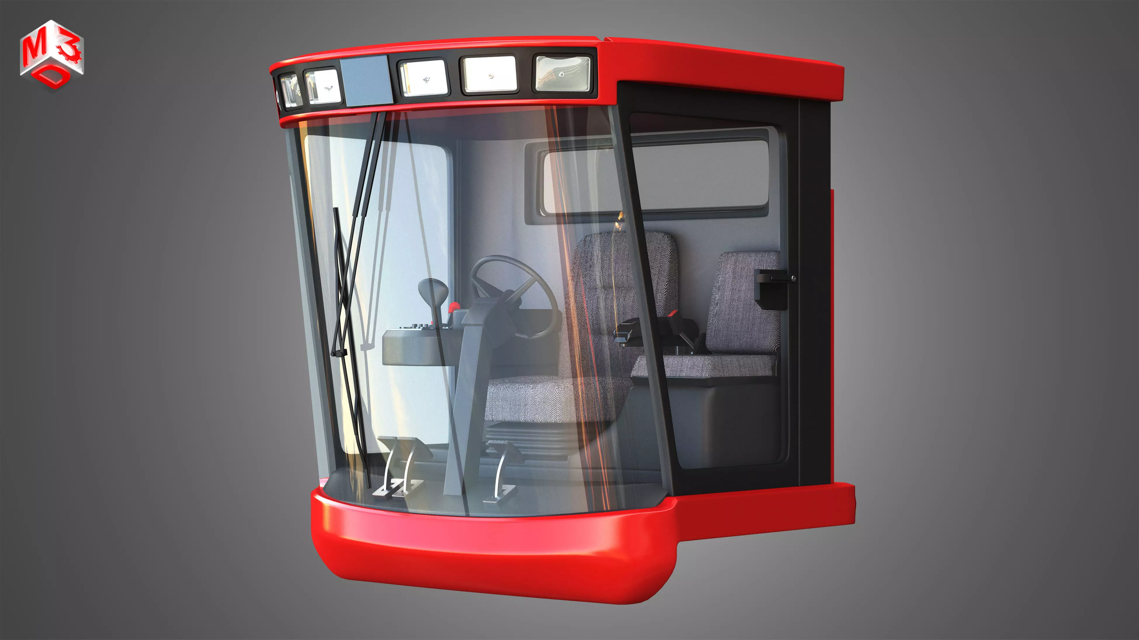 Driving Cabin - Case-1688 Combine Harvester 3D model_0