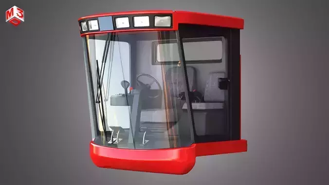 Driving Cabin - Case-1688 Combine Harvester 3D model