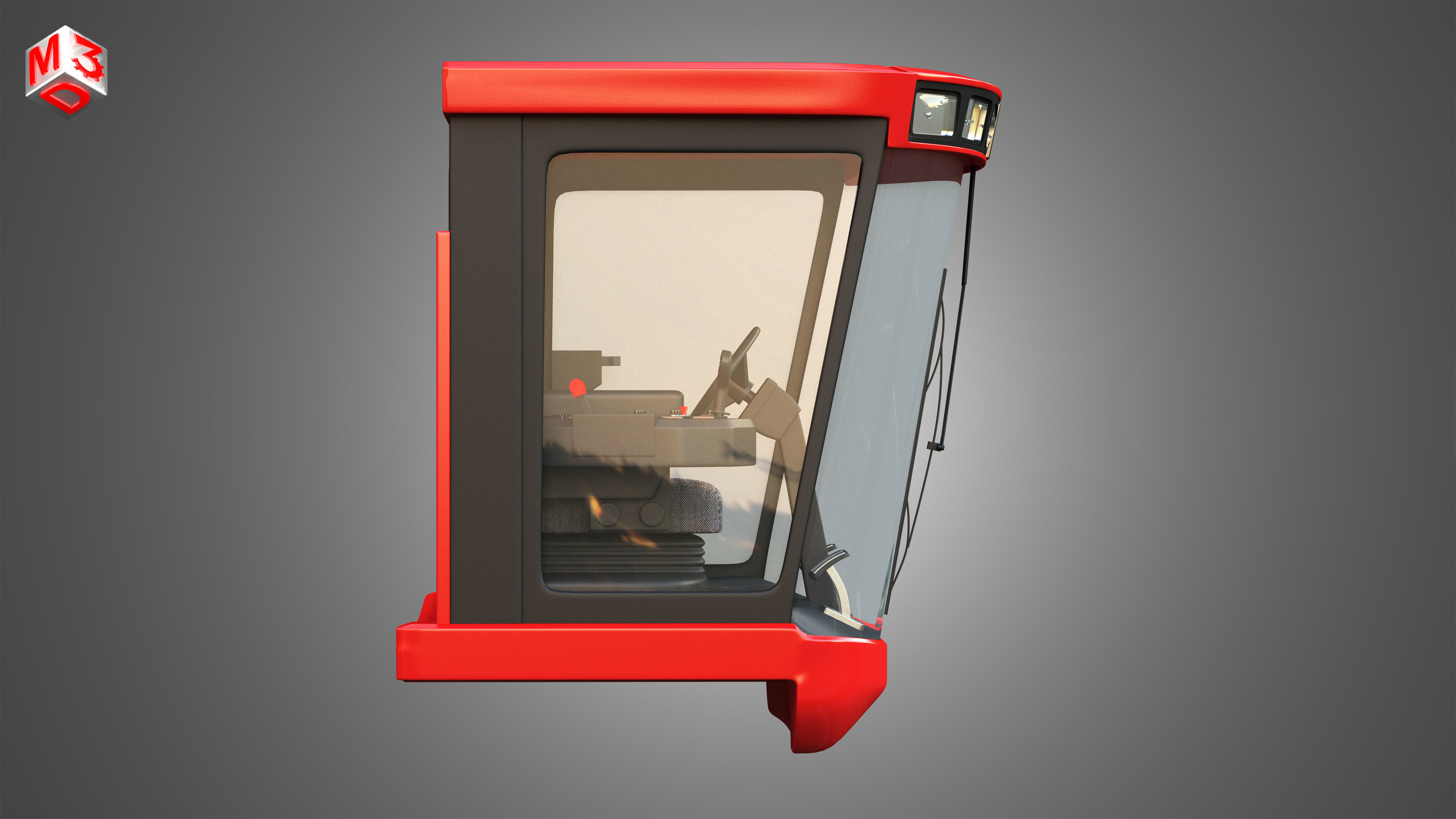 Driving Cabin - Case-1688 Combine Harvester 3D model_5