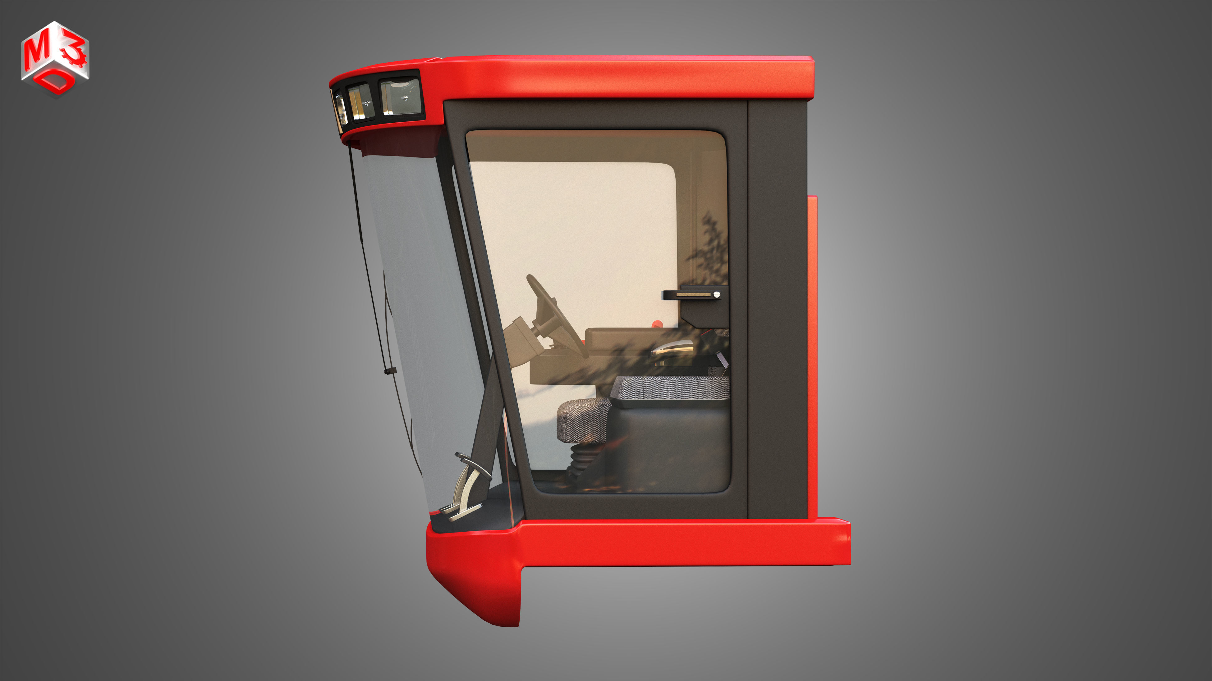 Driving Cabin - Case-1688 Combine Harvester 3D model_4