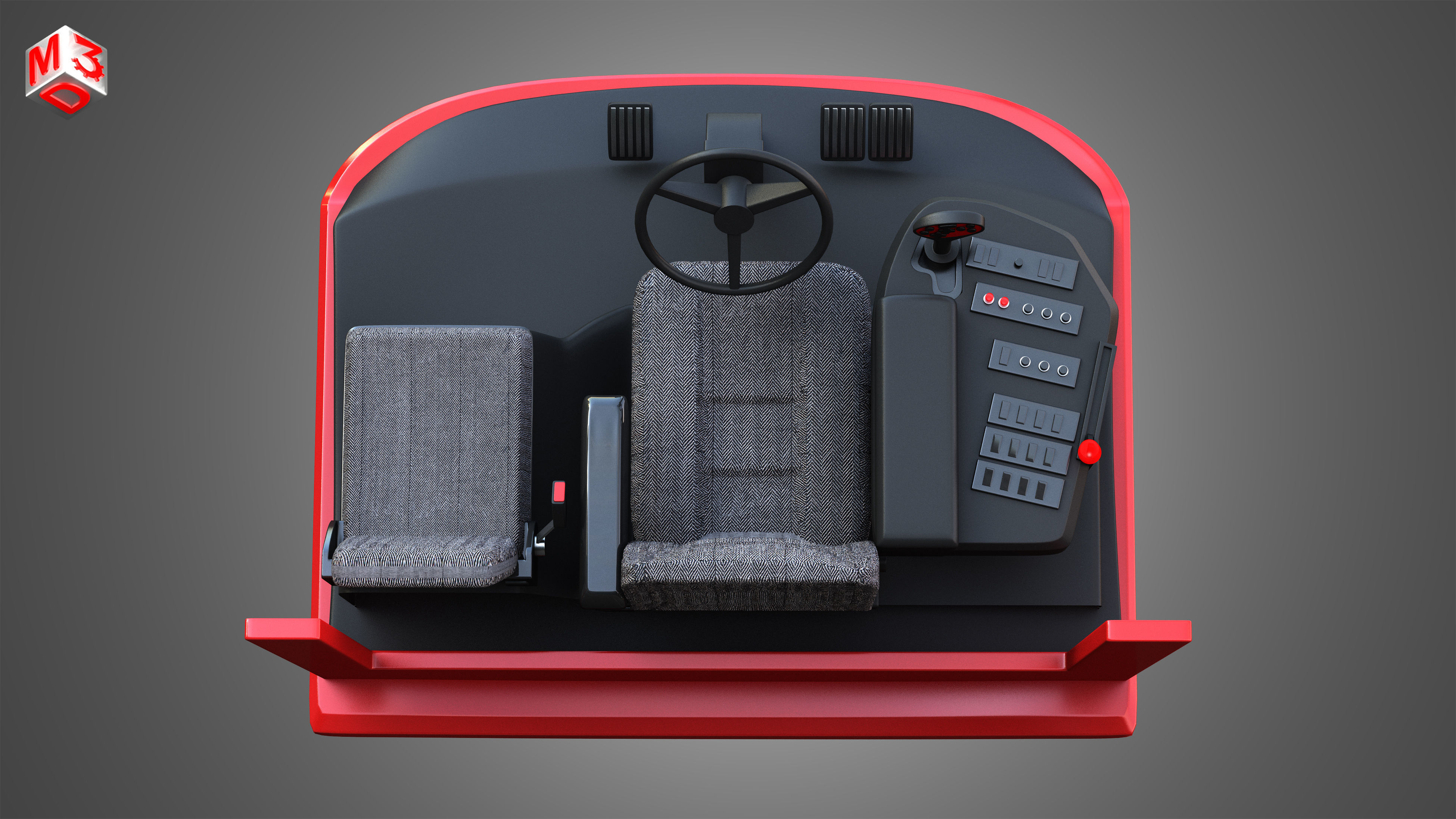 Driving Cabin - Case-1688 Combine Harvester 3D model_11