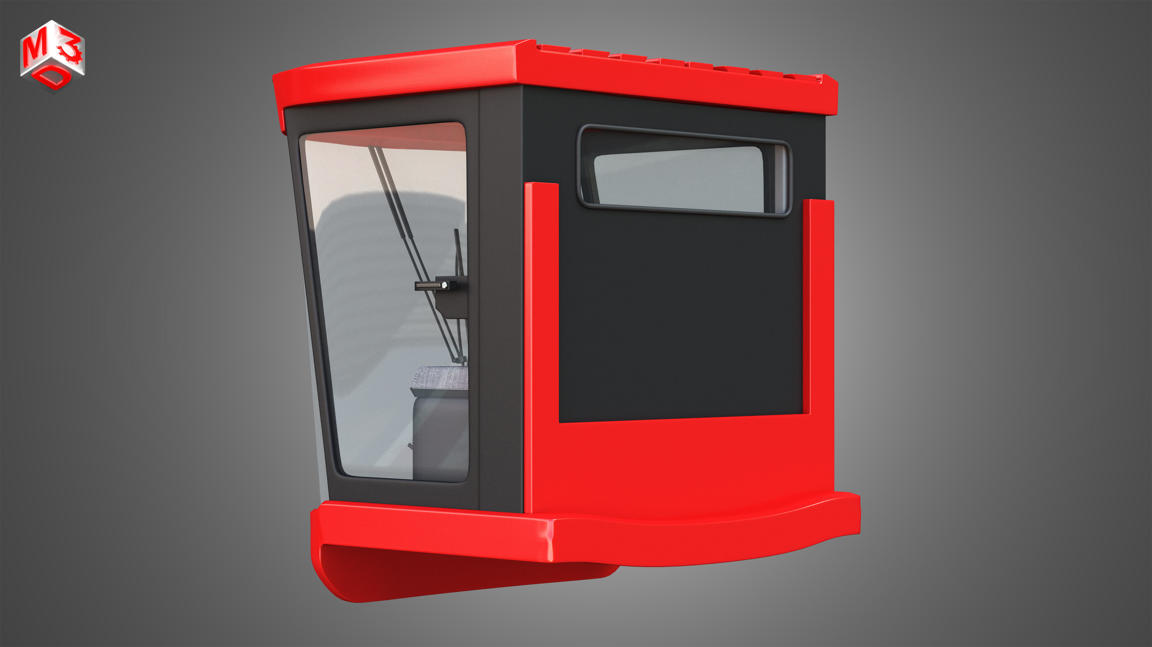 Driving Cabin - Case-1688 Combine Harvester 3D model_3