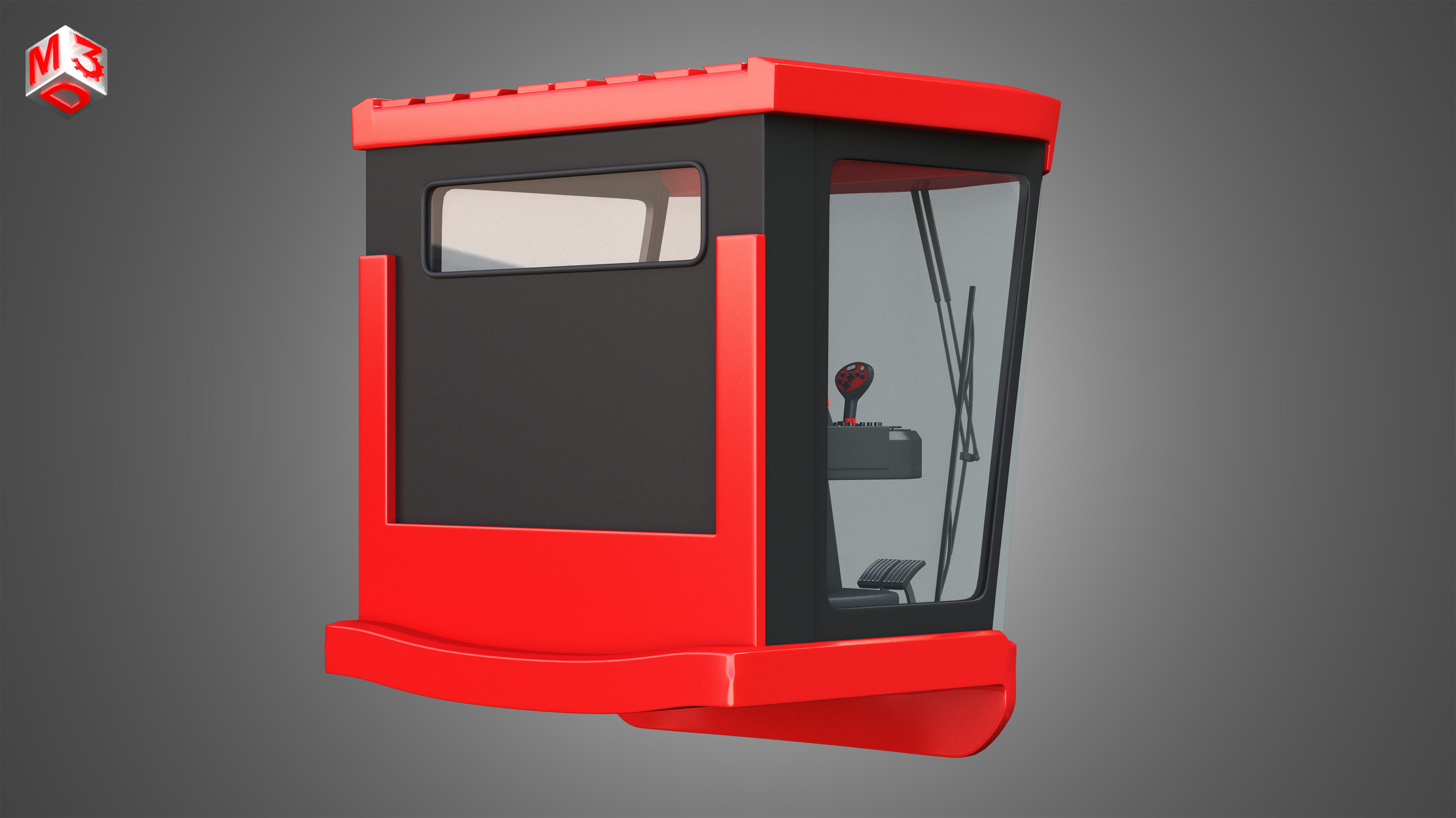 Driving Cabin - Case-1688 Combine Harvester 3D model_1