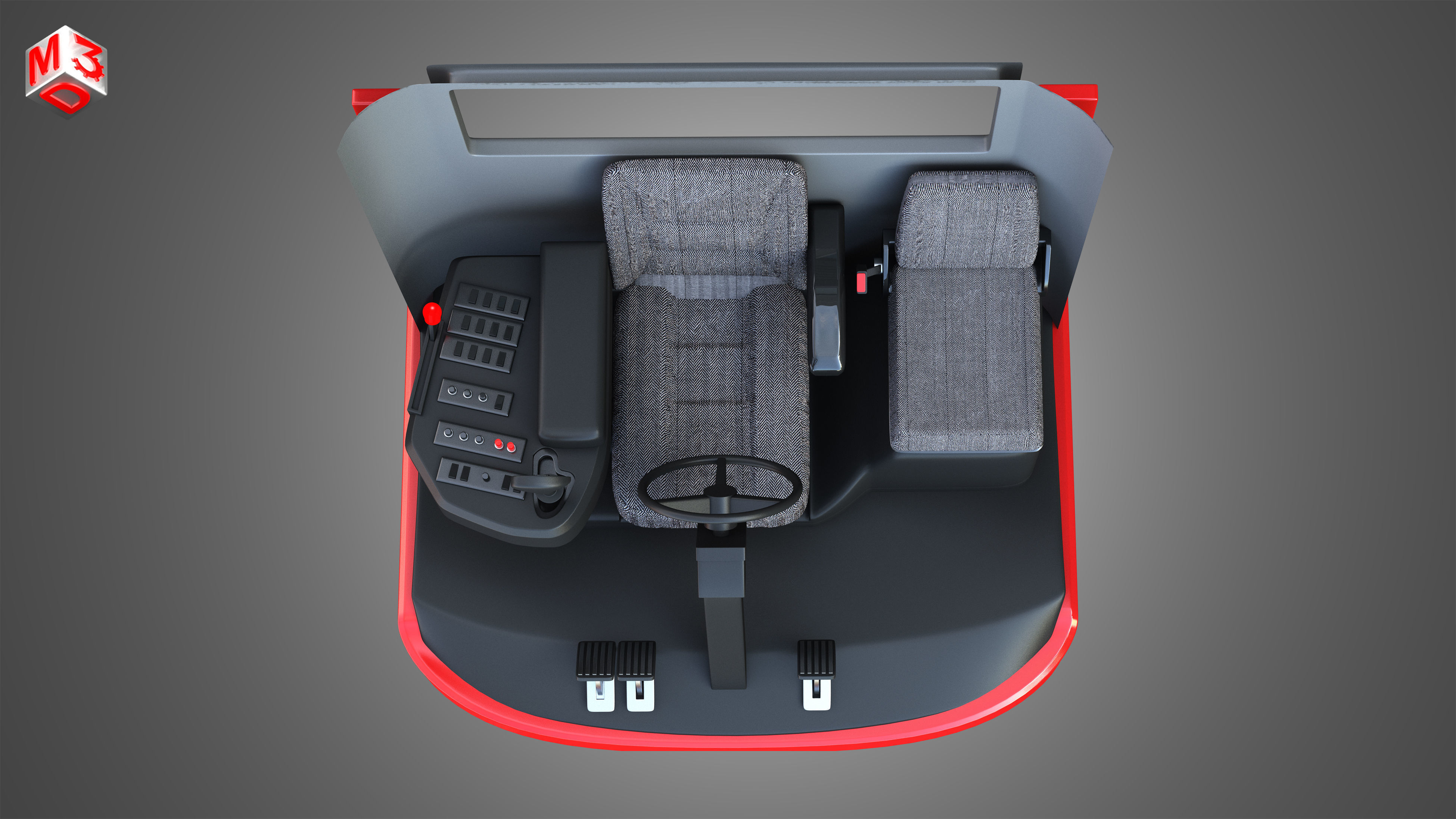 Driving Cabin - Case-1688 Combine Harvester 3D model_10