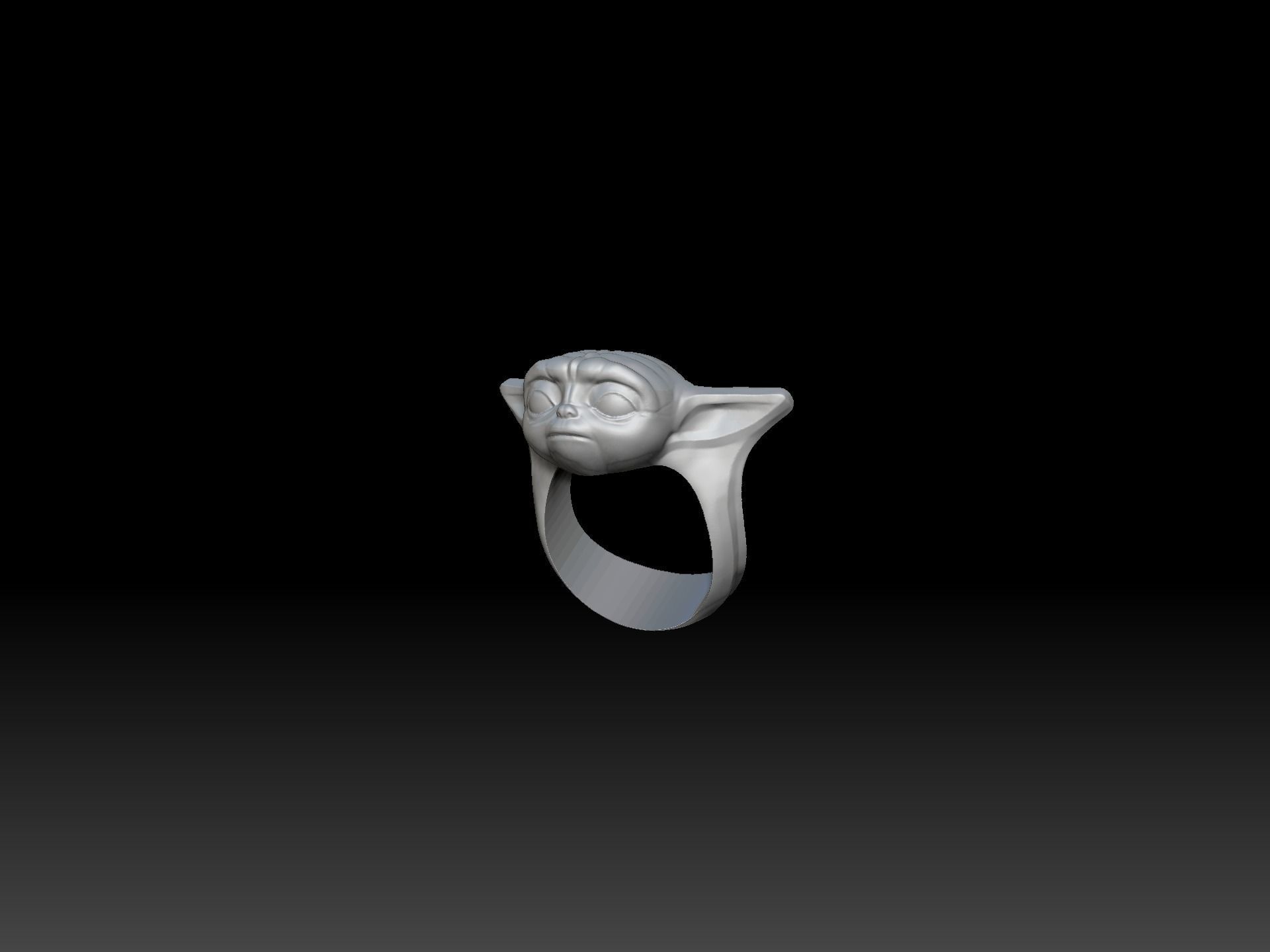 Baby yoda ring  3D print model_1