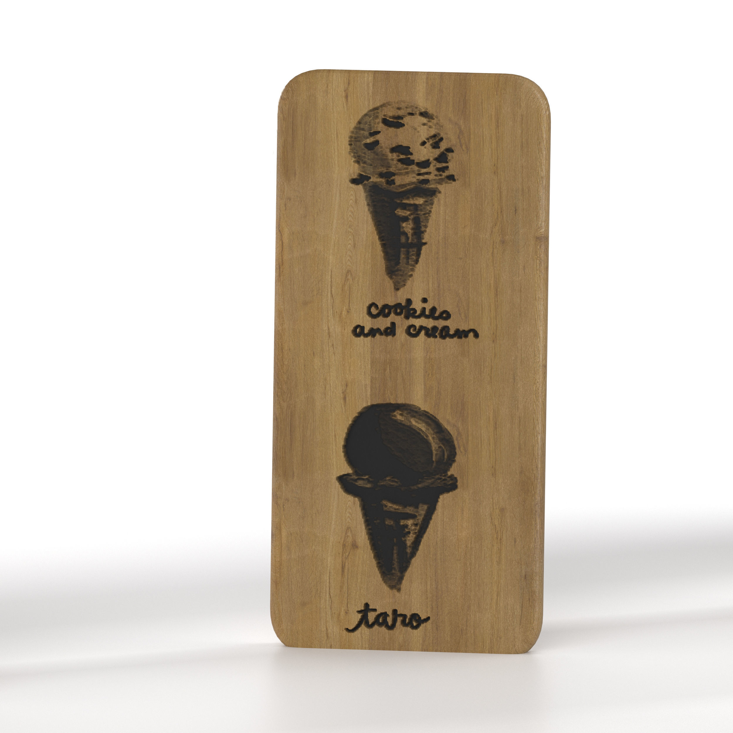 Ice cream in waffle cone 3D model_8