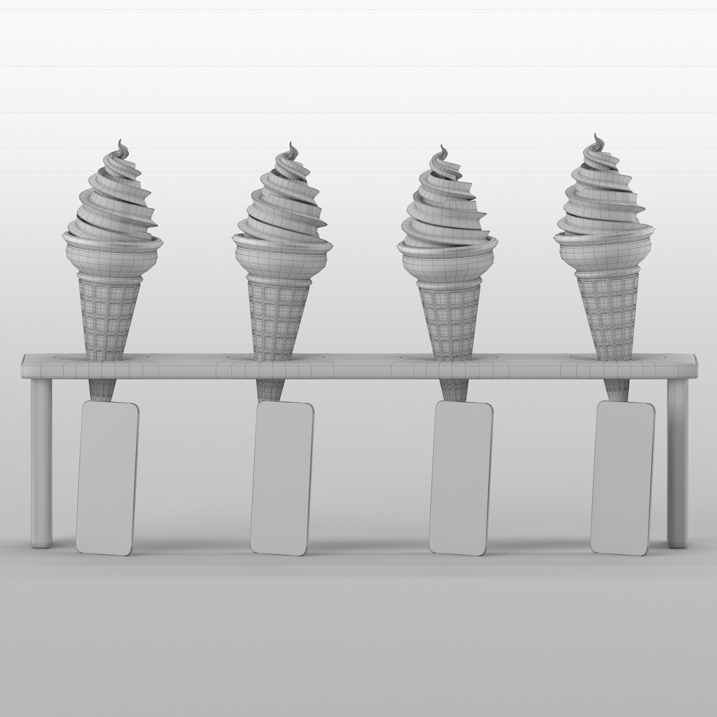 Ice cream in waffle cone 3D model_13