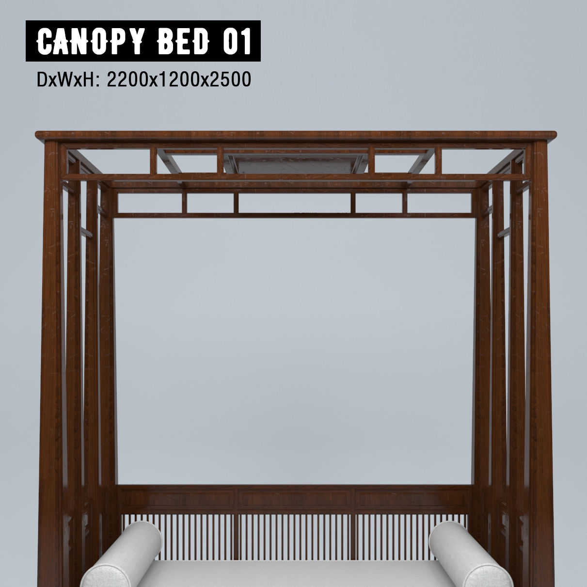CANOPY BED 01 3D model_2