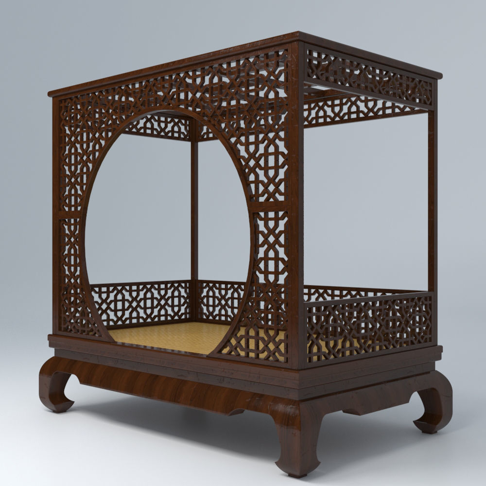 CANOPY BED SET 3D model_5