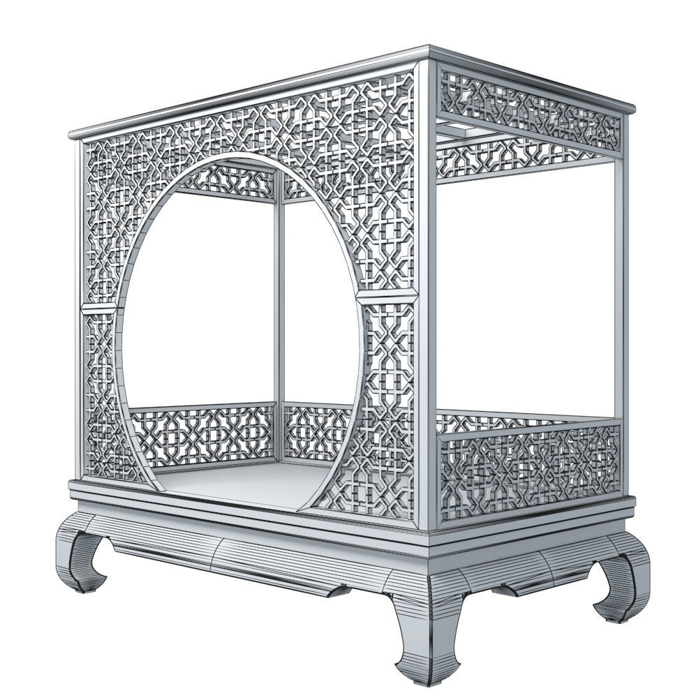 CANOPY BED SET 3D model_6