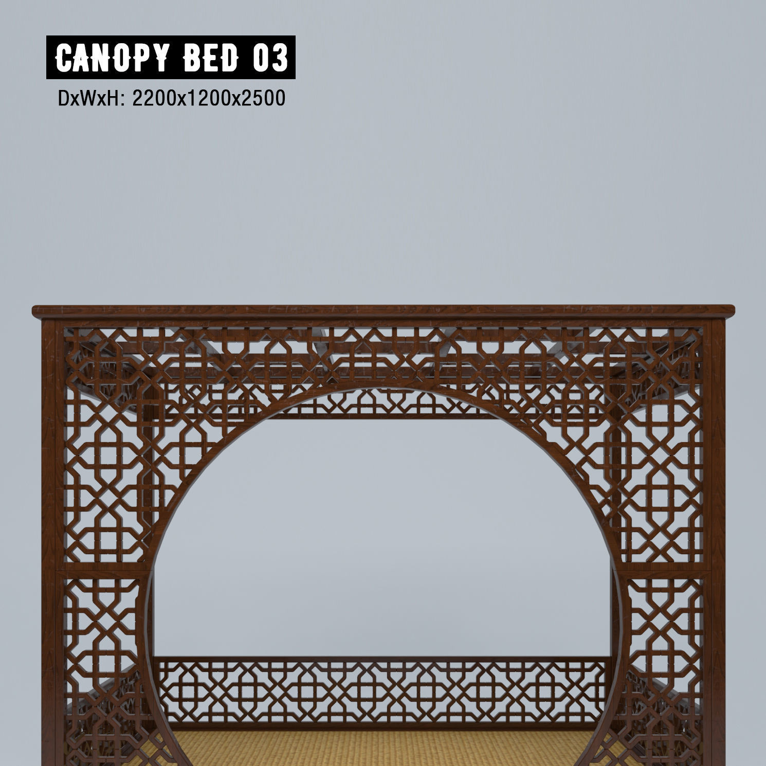 CANOPY BED SET 3D model_9