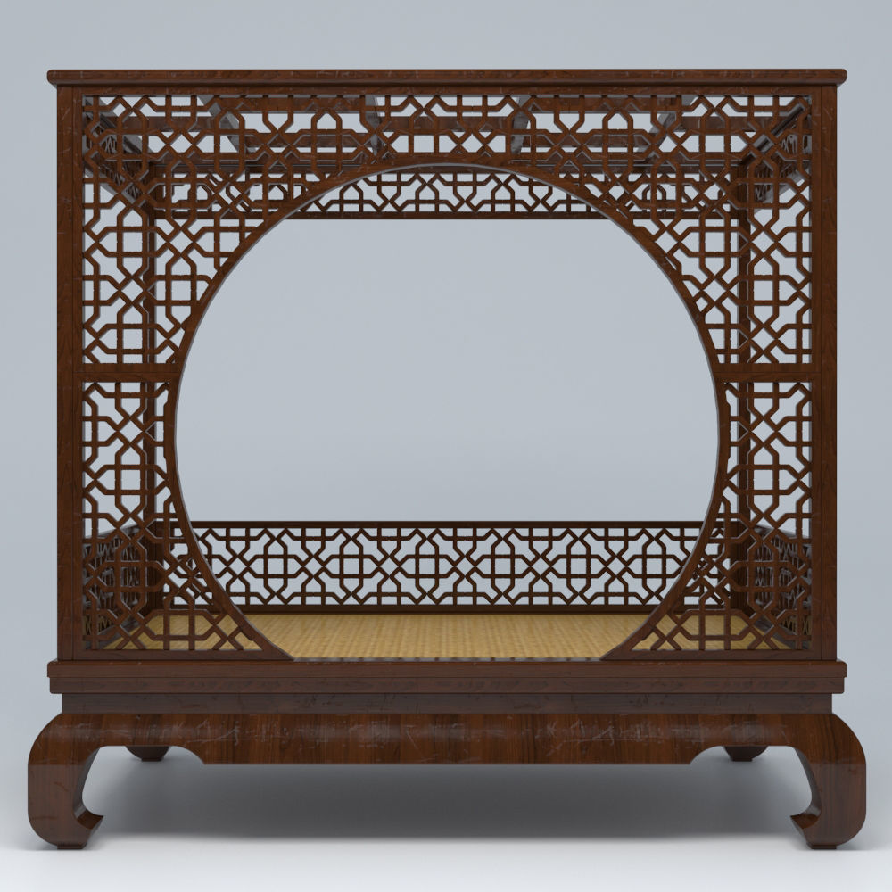 CANOPY BED SET 3D model_1