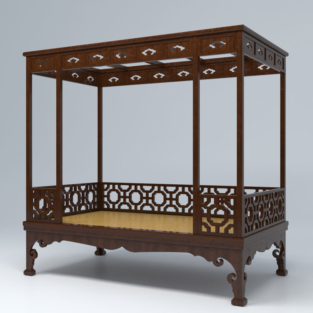 CANOPY BED SET 3D model_15