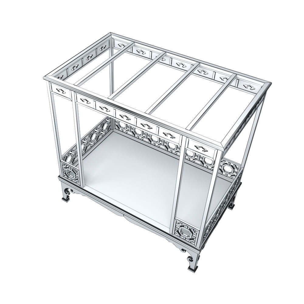 CANOPY BED SET 3D model_14