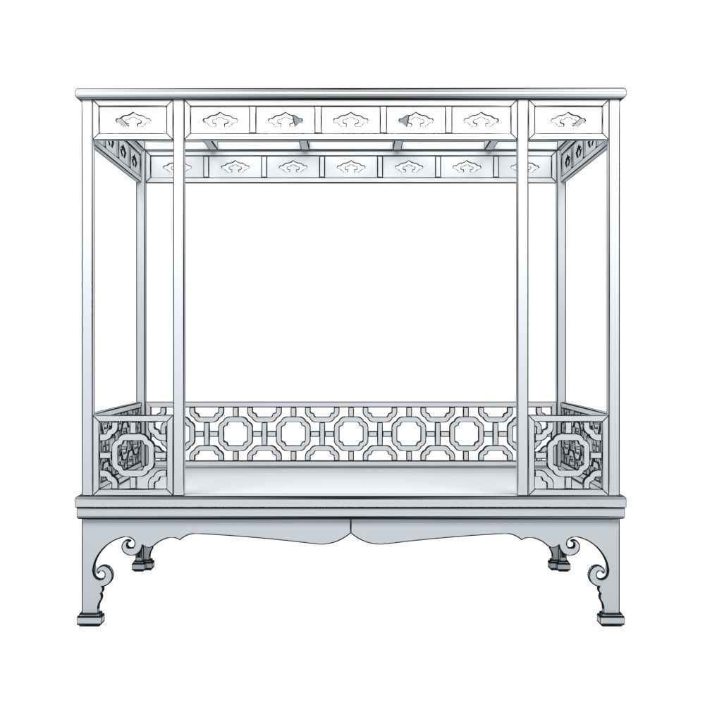 CANOPY BED SET 3D model_12