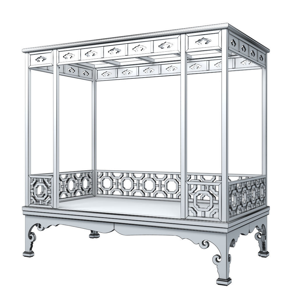 CANOPY BED SET 3D model_16