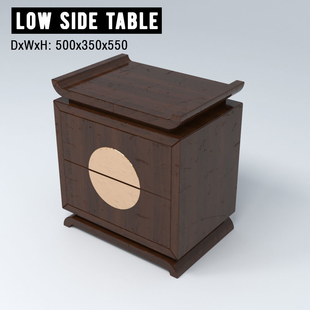 LOW SIDE TABLE Low-poly 3D model_1