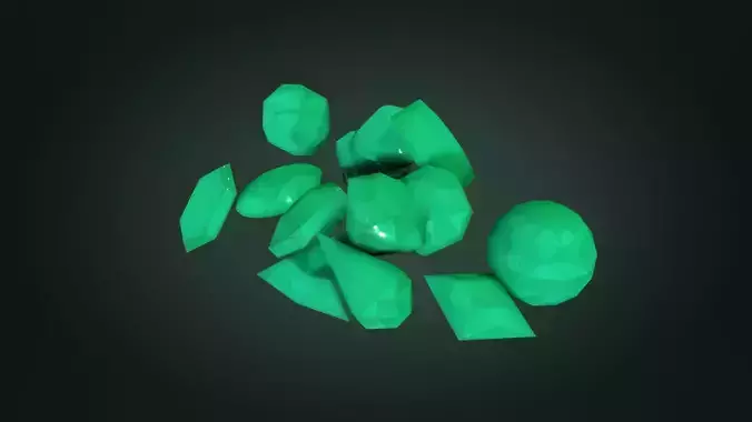 Gemstone crystals set Low-poly 3D model