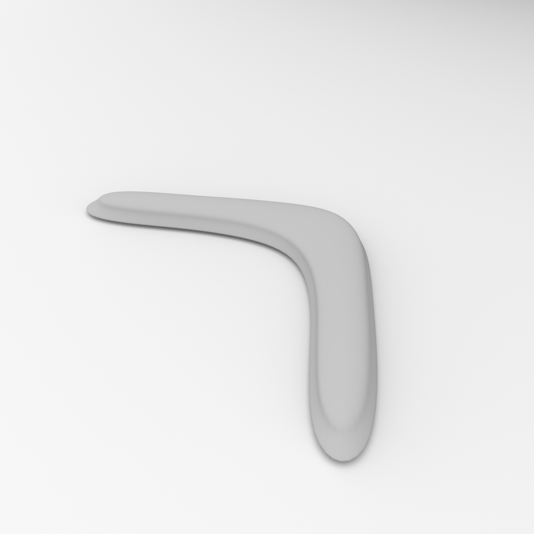 Wooden Boomerang 3D model_3