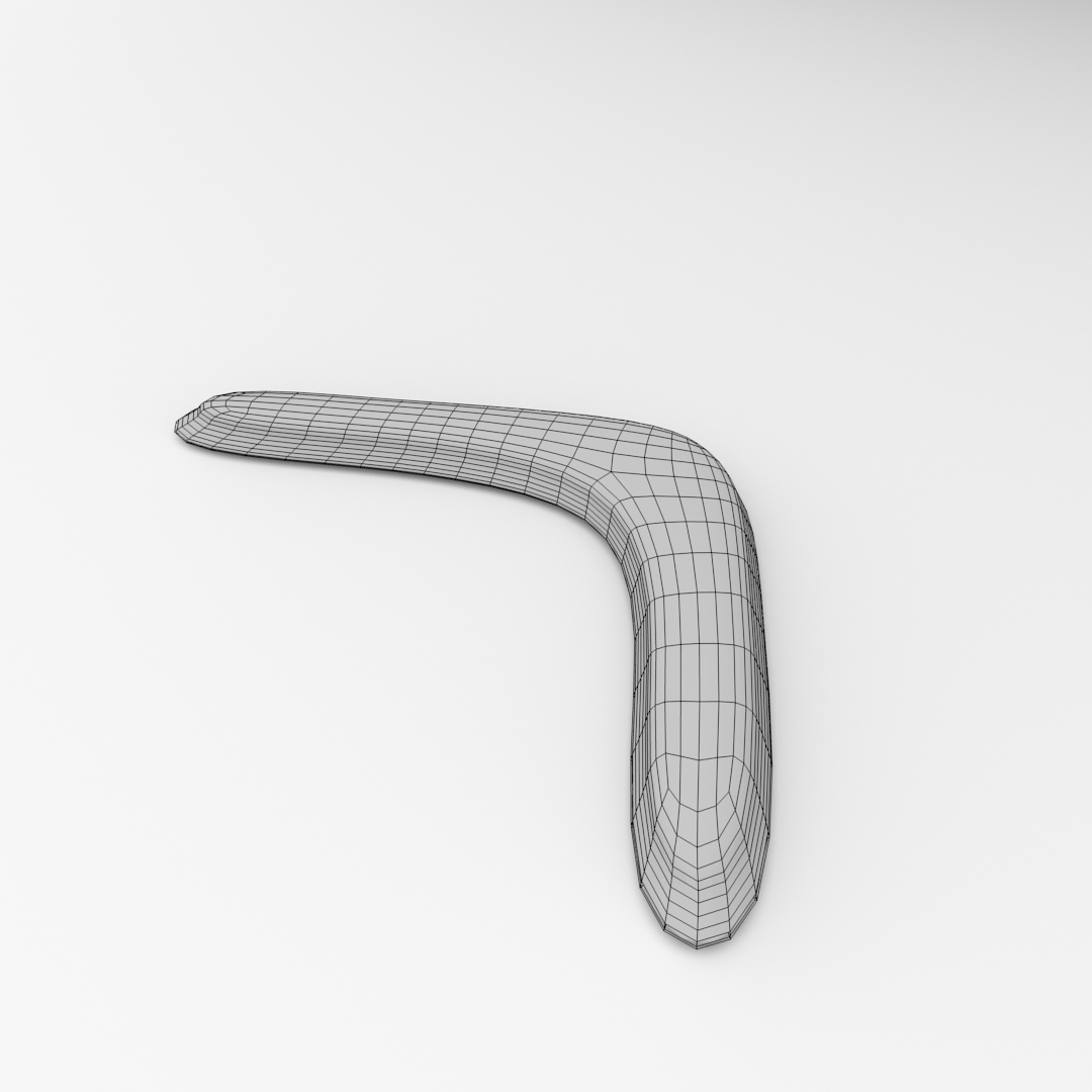 Wooden Boomerang 3D model_4