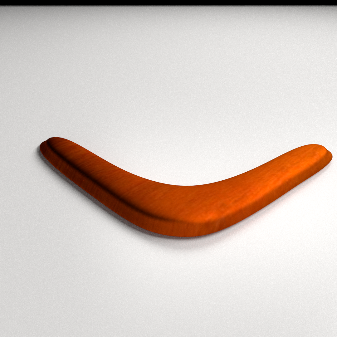 Wooden Boomerang 3D model_1