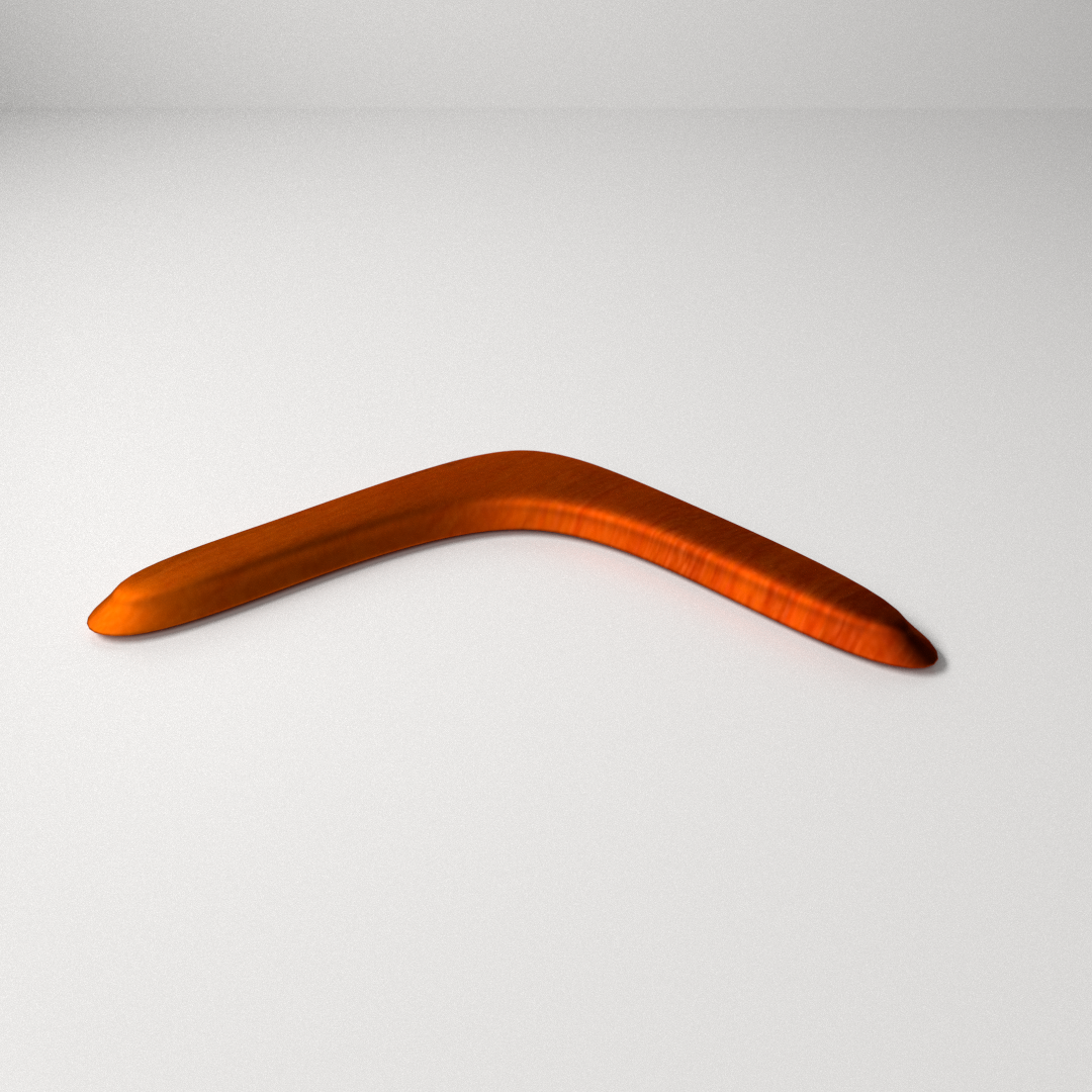 Wooden Boomerang 3D model_2