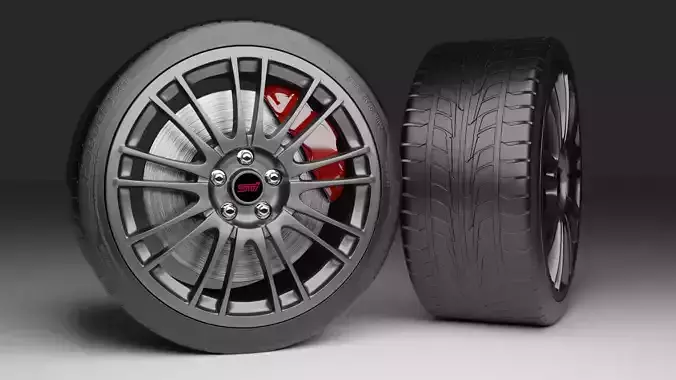 Subaru Wrx Sti 2011 Rim with tire