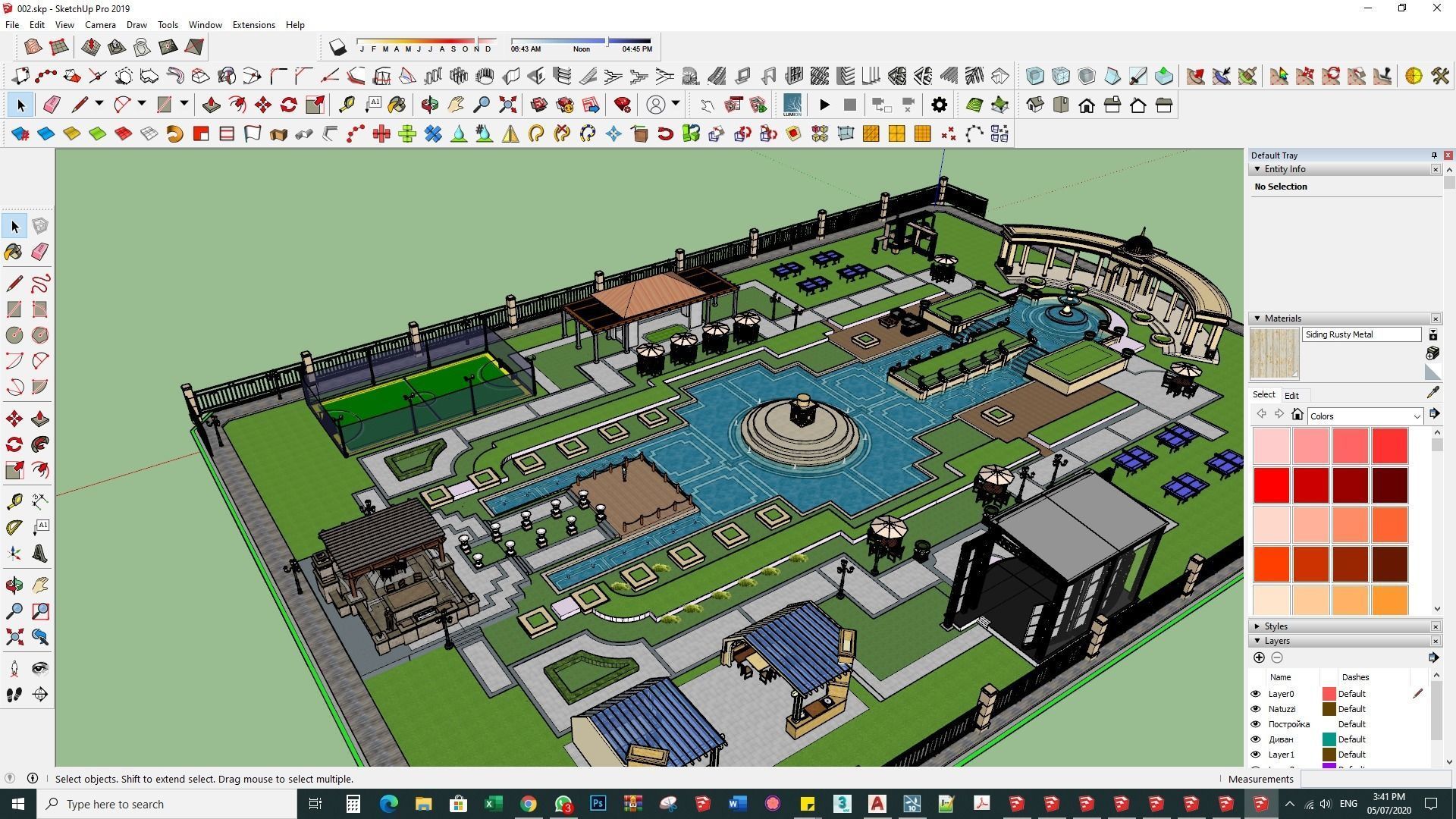 luxury Landscape backyard Pool design 3d model lumion file 3D model_10