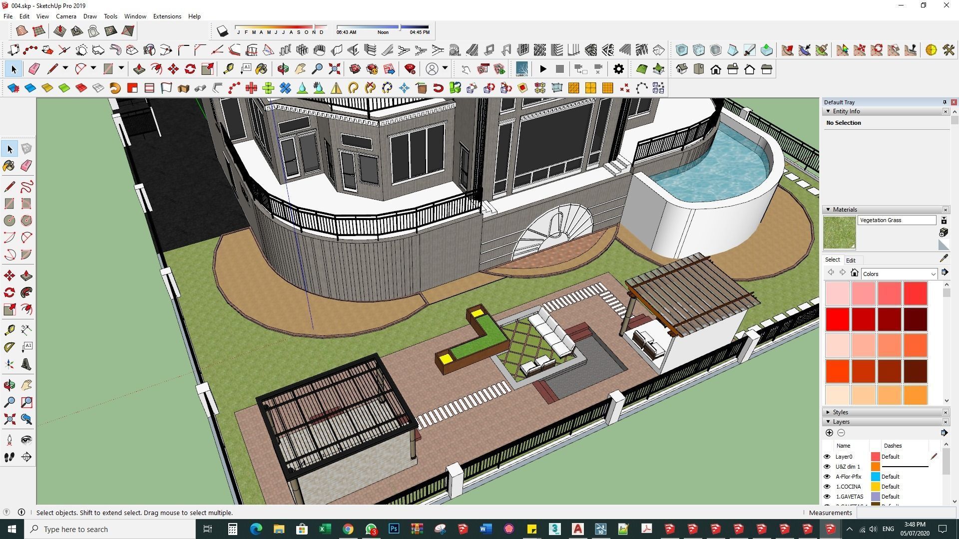 luxury Landscape backyard Pool design 3d model lumion file 3D model_7