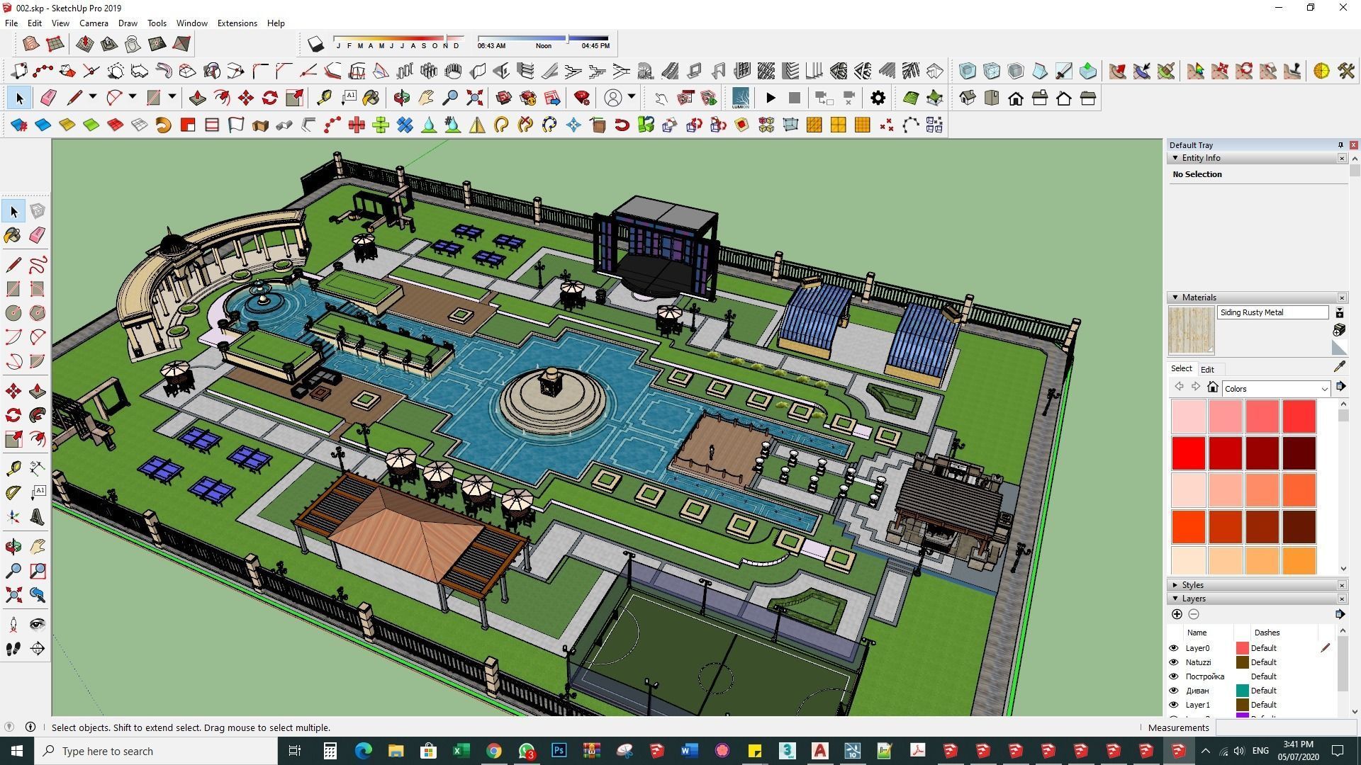 luxury Landscape backyard Pool design 3d model lumion file 3D model_11