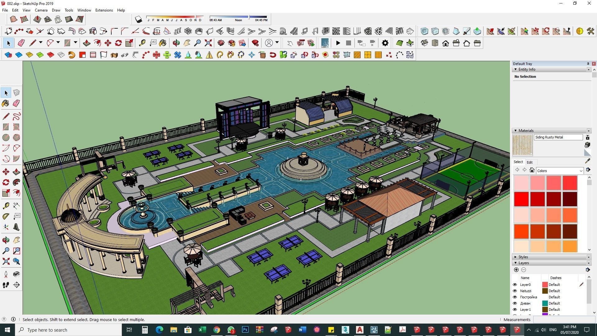 luxury Landscape backyard Pool design 3d model lumion file 3D model_9