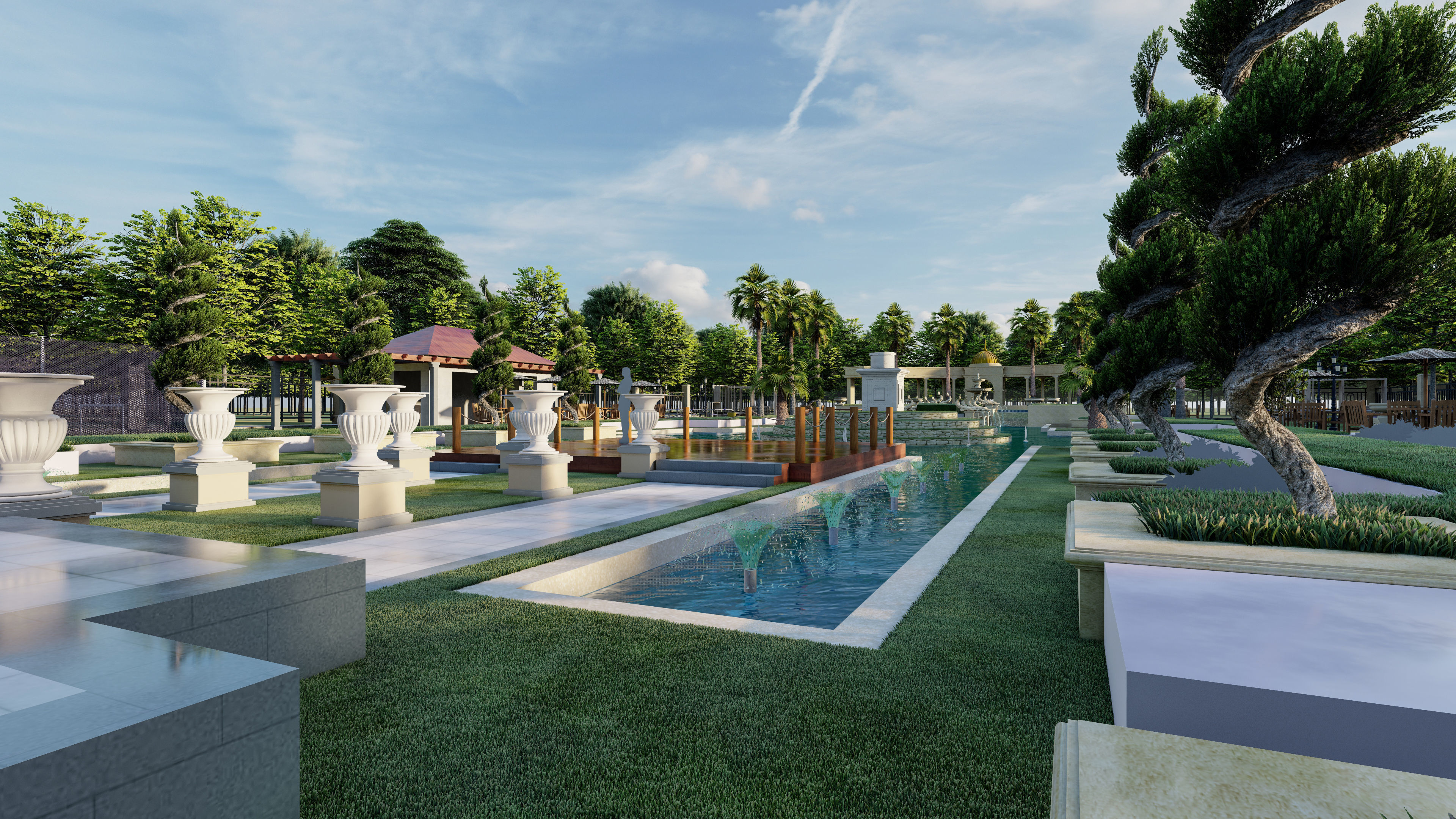 luxury Landscape backyard Pool design 3d model lumion file 3D model_4