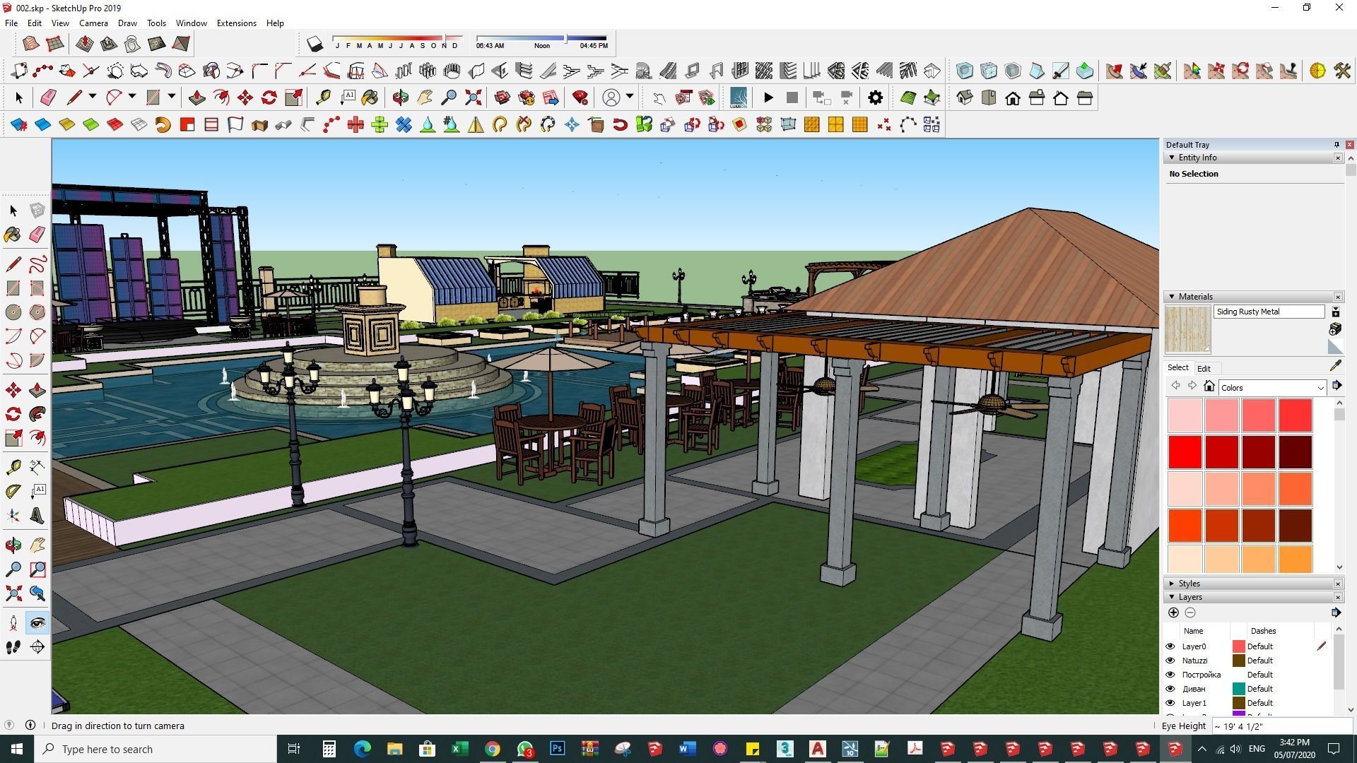 luxury Landscape backyard Pool design 3d model lumion file 3D model_6