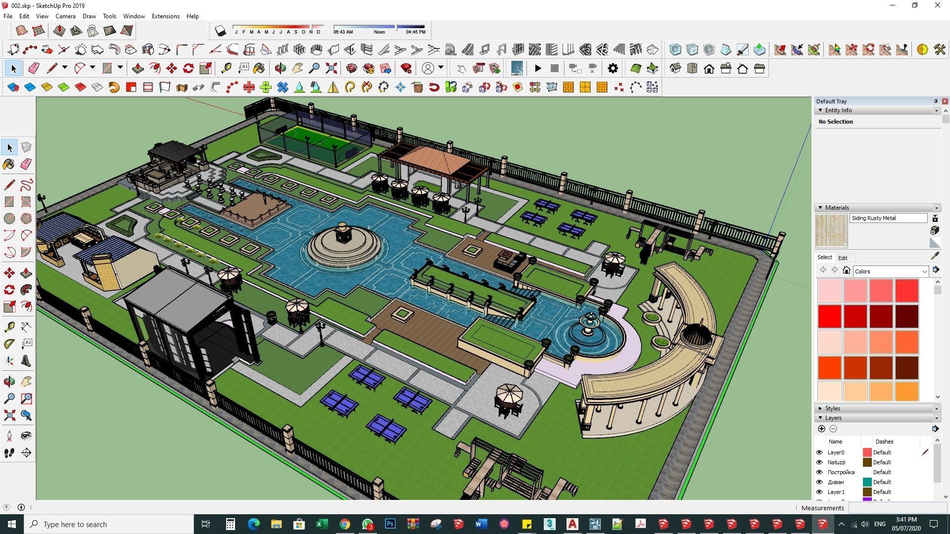 luxury Landscape backyard Pool design 3d model lumion file 3D model_13