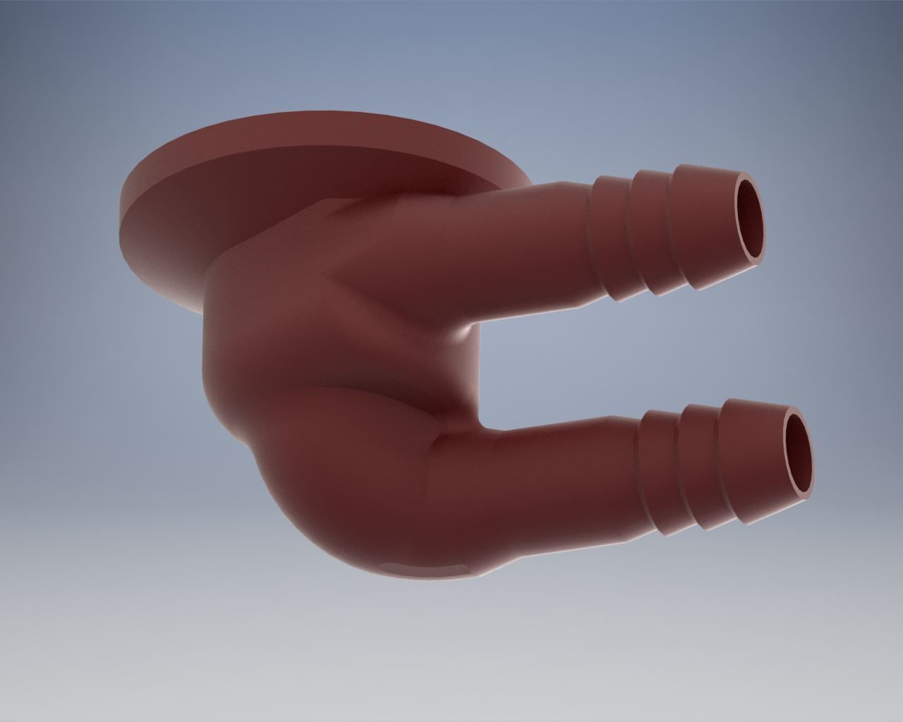 Housing for the idle valve 180 degree 3D print model_1